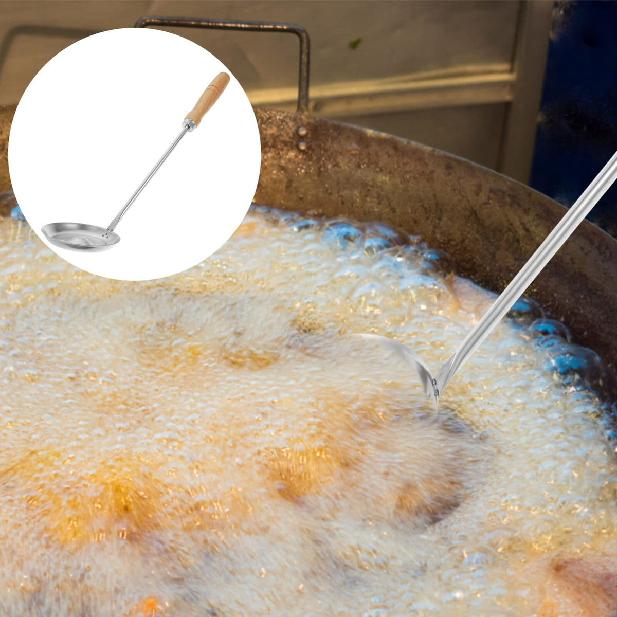 Kichvoe Bunuelos Mold with Handle 15In Lightweight Stainless Steel Frying Snack Maker for Homemade Bu Uelos Pancakes and Fried Treats Kitchen Tool