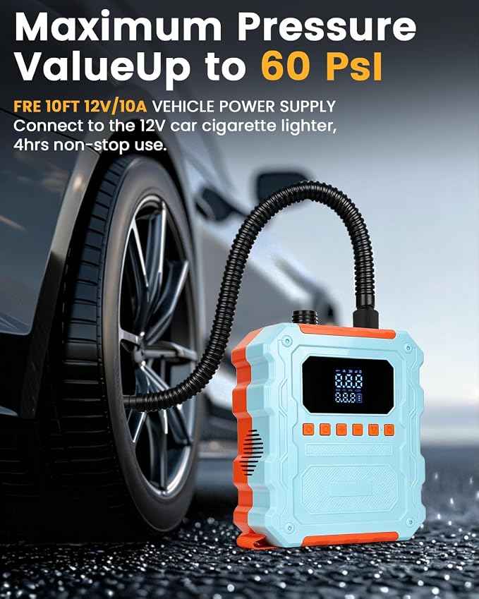 Electric Paddle Board Pump, 60PSI Rechargeable 15600mAh SUP Pump, Dual Stage Fast Inflation & Deflation with LED Light, Auto-Off Electric Pump for SUP, Surfing Kite, Tent and Inflatable Boat