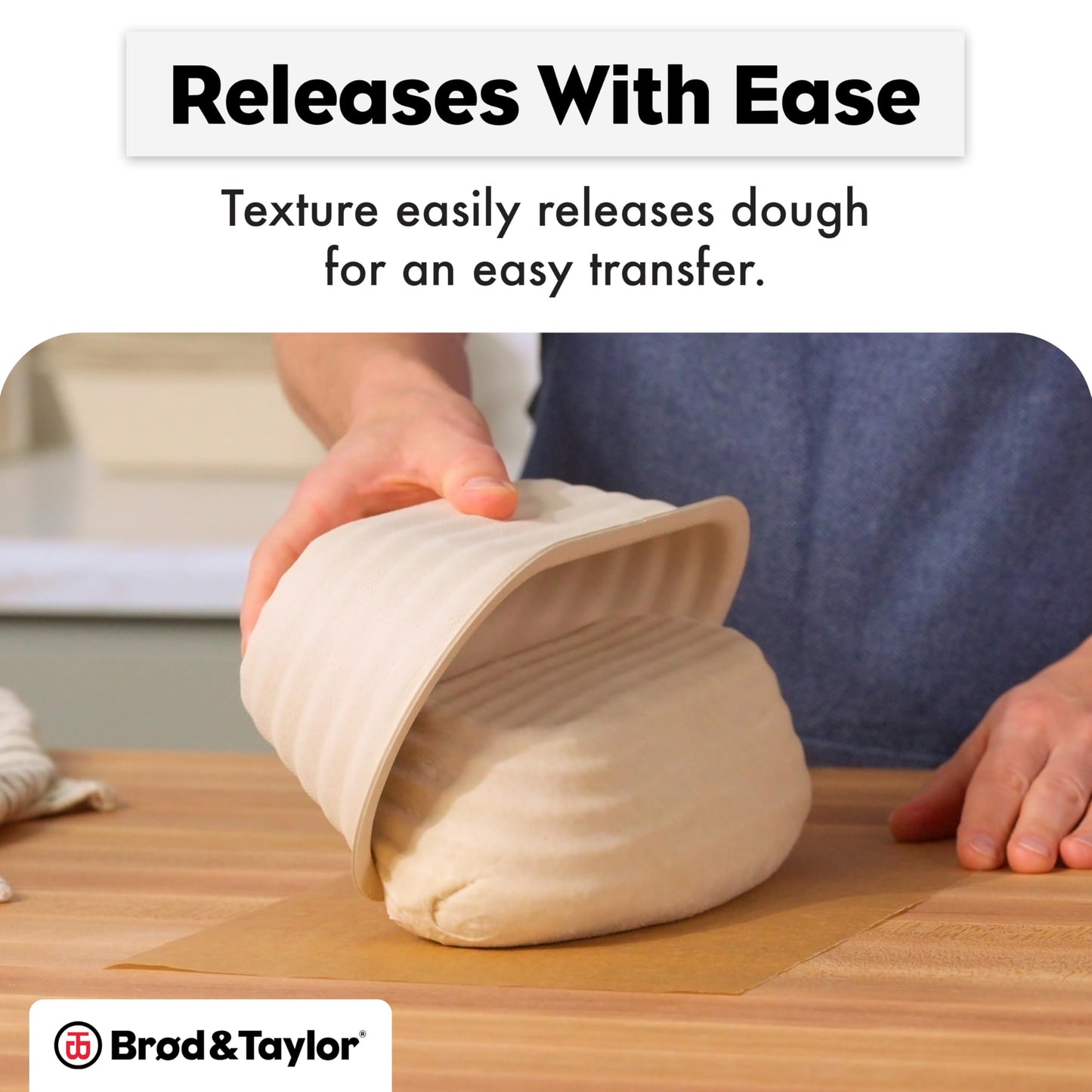 Brod & Taylor Banneton Boule 8.5” Proofing Basket for Sourdough & Artisan Bread Baking – Stackable, Made From Bamboo & Sugarcane Pulp (2-Pack)