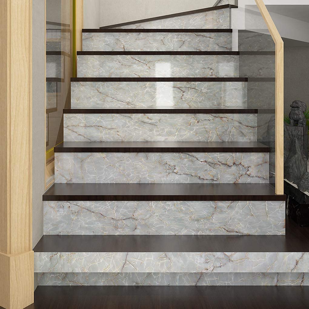 Livelynine 36 Inch Wide Marble Contact Paper for Countertops Waterproof Glossy Light Green Marble Wallpaper Peel and Stick Countertop Kitchen Counter Top Covers Laminate Counter Top Vinyl Wrap Table