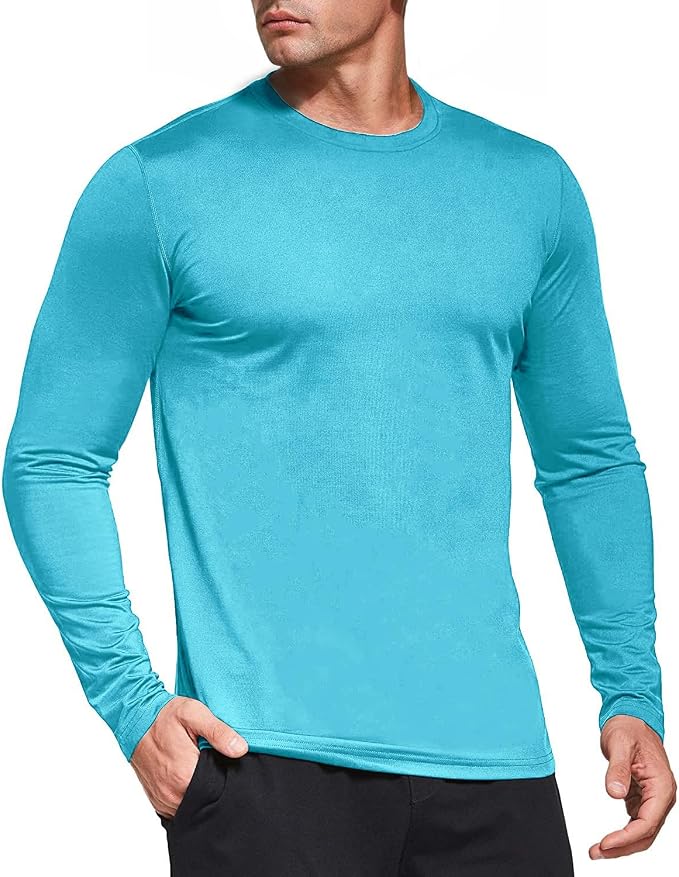 Men's 1, 3 or 5 Pack Performance Long Sleeve T-Shirts, UPF 50+ Sun Protection Shirts, Athletic Gym Workout Shirts for Running