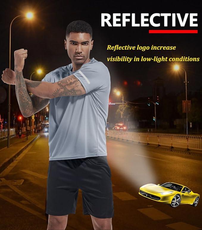 Boyzn 1, 3, 5 or 7 Pack Men's Workout Running Shirts, Dry Fit Moisture Wicking T-Shirt, Gym Athletic Short Sleeve Tee Shirts