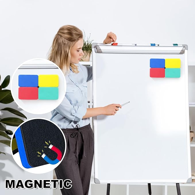 Dry Erase Eraser,8 Pack Magnetic Whiteboard Erasers,Rectangle Dry Erase Board Erasers for Classroom, Home, and Office(8pcs-Rectangle)