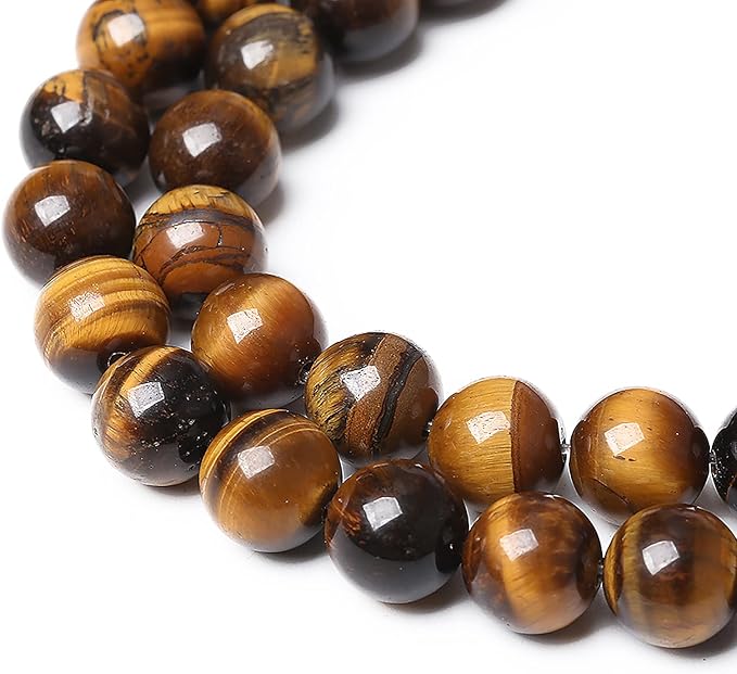 Natural Yellow Tiger Eye Stone Beads Semi Gemstone Round Loose Beads for Jewelry Making 12MM 32PCS 15" DIY Bracelet Necklace Earrings