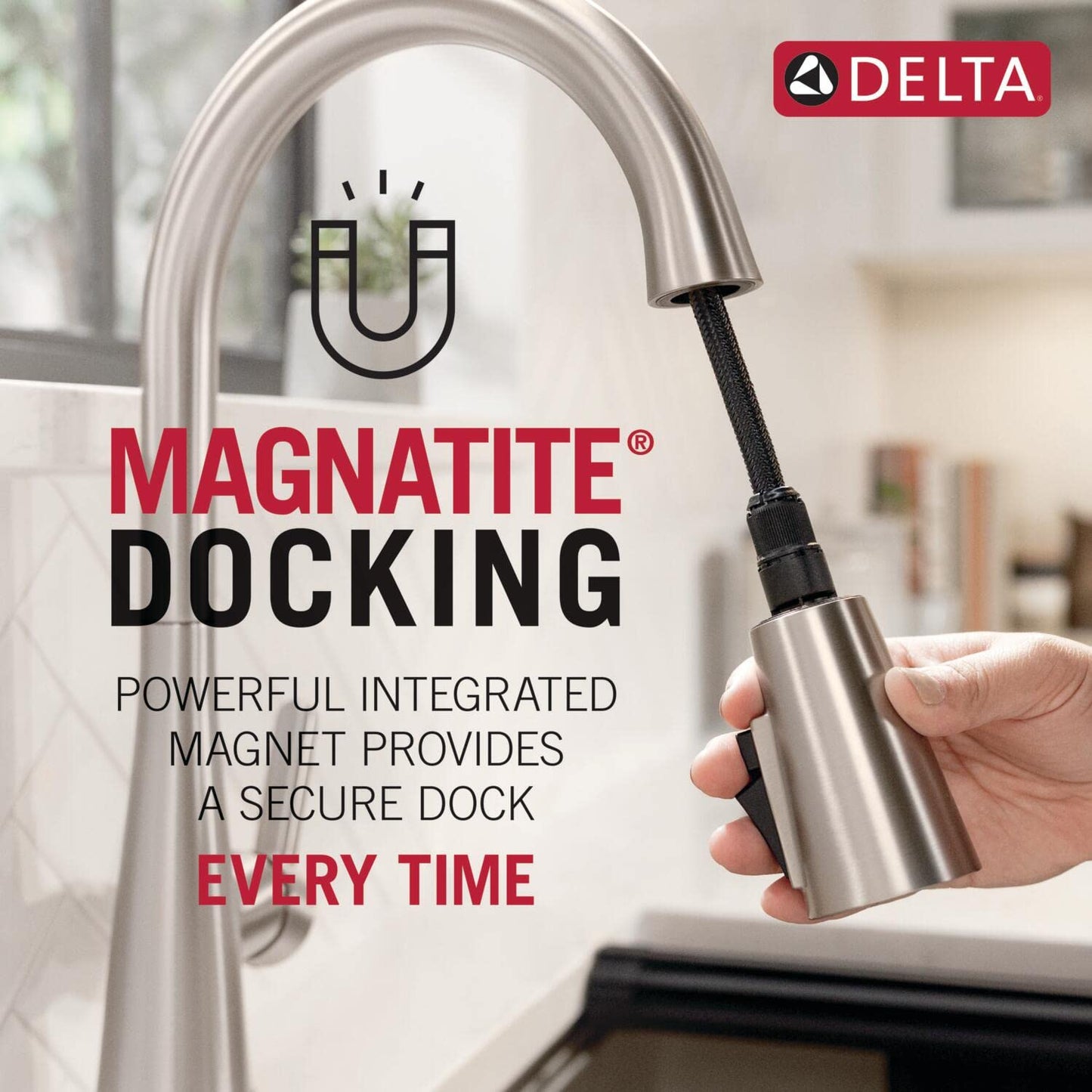 Delta Cordova Touchless Kitchen Faucet with Touch Technology, Matte Black Kitchen Sink Faucet with High Pressure ProClean Spray, Single Hole, Matte Black 9185TL-BL-DST