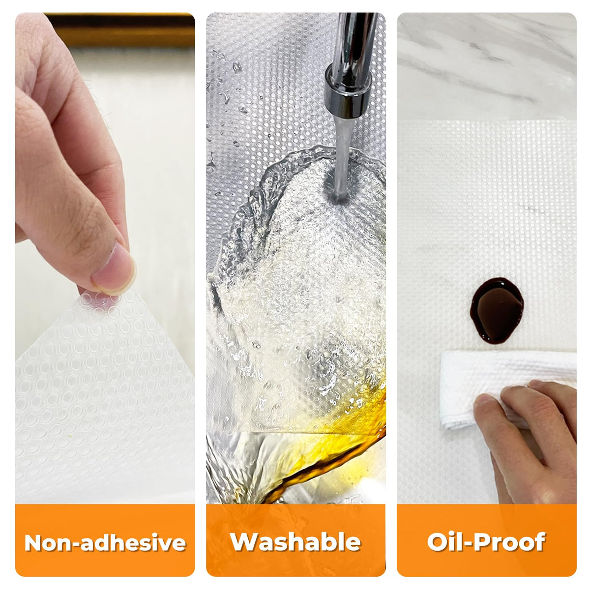 Kitchen Shelf Liner Non-Slip Cabinet Liner 12 in x 20 FT Washable Refrigerator Liners Oil-Proof Drawer Liners for Kitchen Dining Transparent Wide 12inch