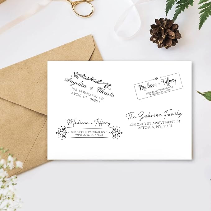 Custom Stamp Self Inking Return Address Stamp, Personalized Stamp with Text Logo | Business Logo Stamp | Address Stamp | Wedding Stamp