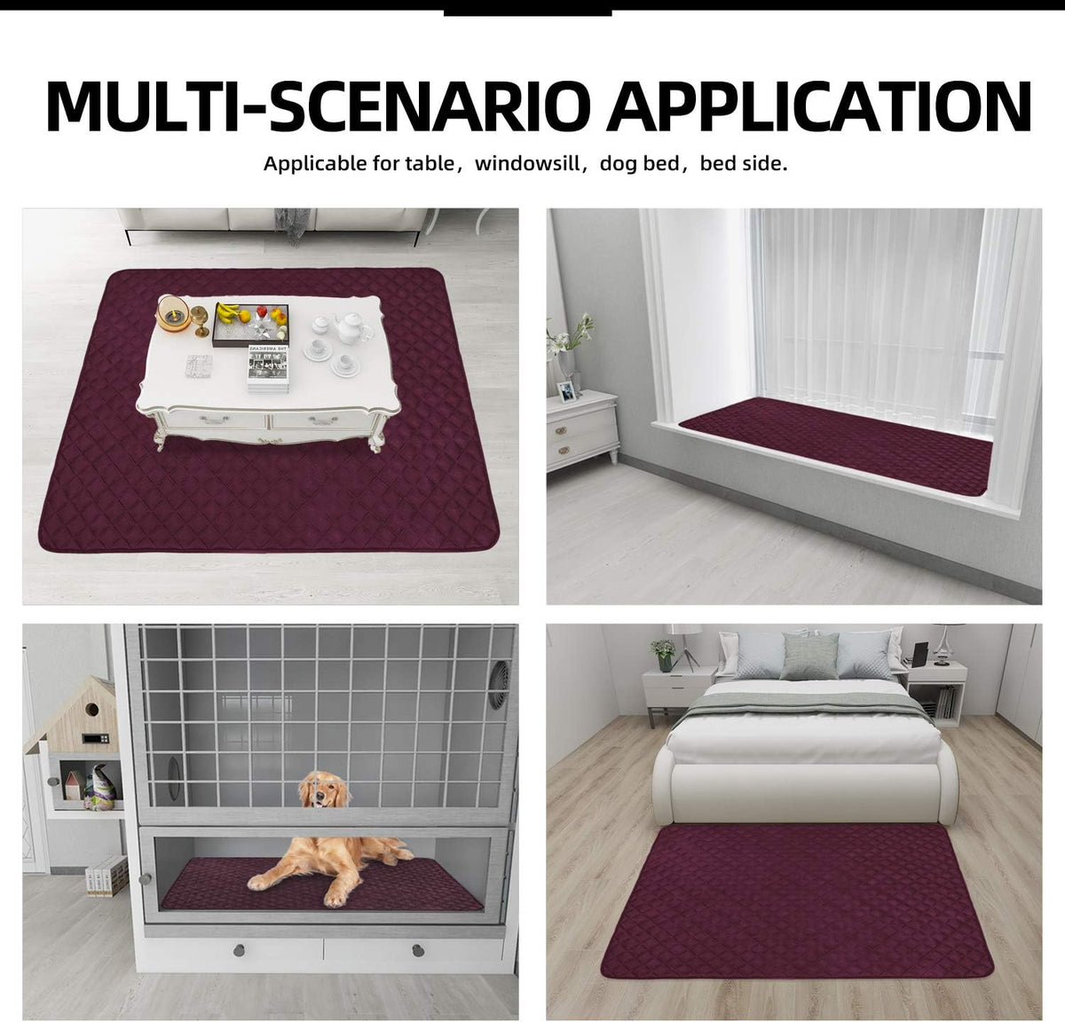 Easy-Going Sectional Couch Covers for Dogs L Shape Sofa Cover Reversible Sofa Slipcover Chaise Lounge Cover Furniture Protector Cover for Pets Dog Cat (42 x 68 inches, Wine/Wine)