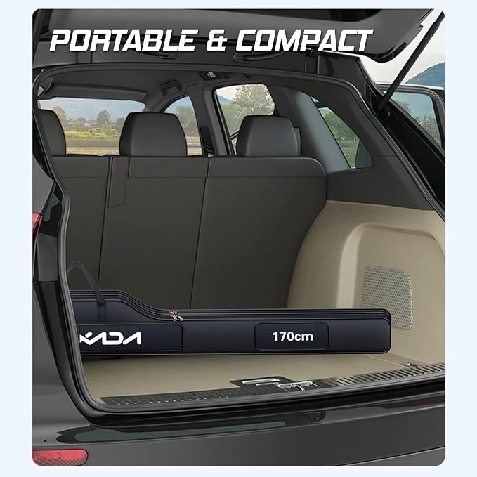 Lixada Fishing Rod Case, Portable Folding Fishing Rod Case Fishing Pole Reel Storage Bag Fishing Gears Organizer
