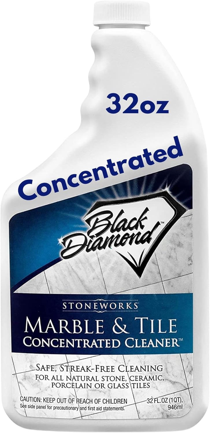 MARBLE & TILE FLOOR CLEANER. Great for Ceramic, Porcelain, Granite, Natural Stone, Vinyl and Brick. No-rinse Concentrate. (1-Quart)