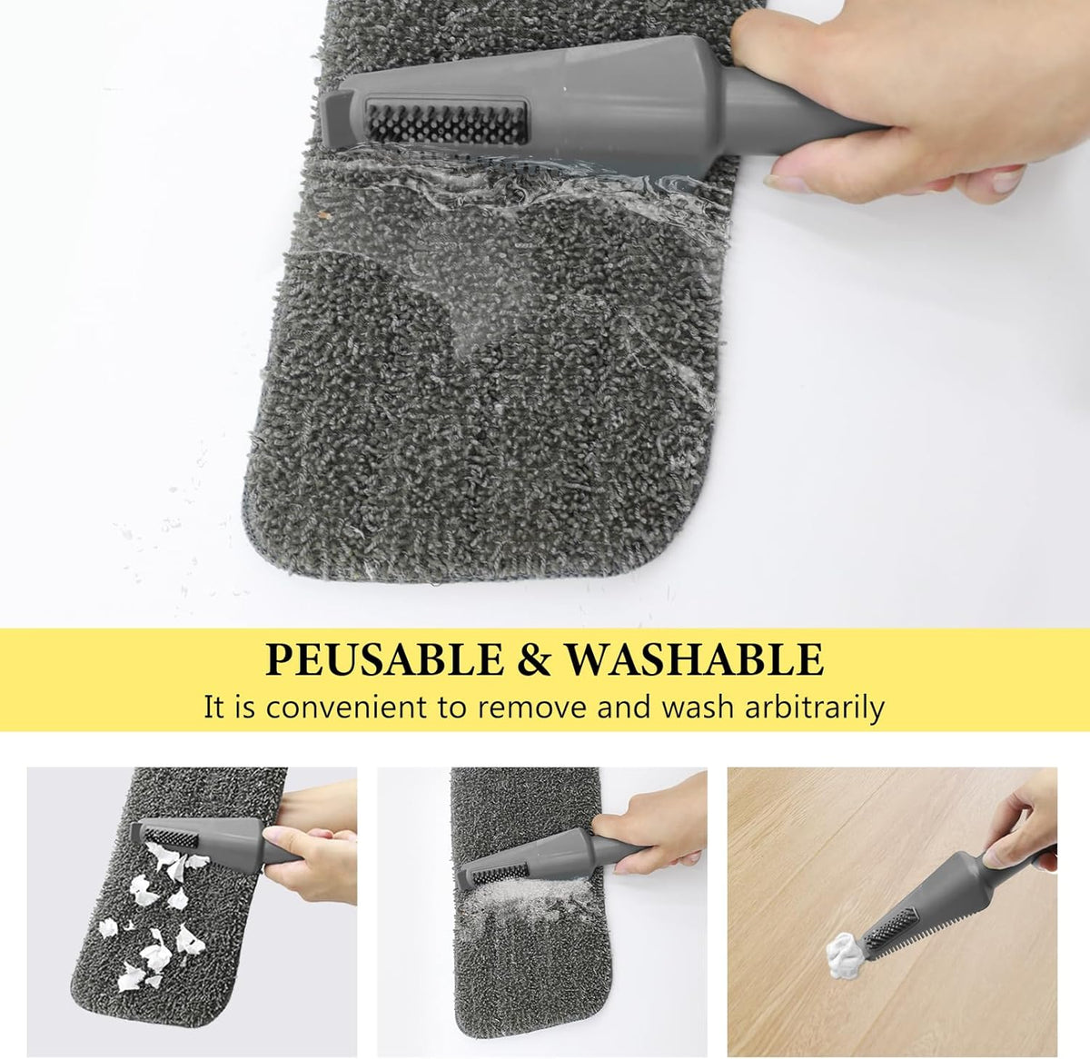 NileHome Spray Mop for Floor Cleaning, Dust Mop with 3 Pcs Washable Pads and 400 ml Refillable Bottle for Household or Commercial Use Wet Mop for Hardwood Laminate Tile Ceramic