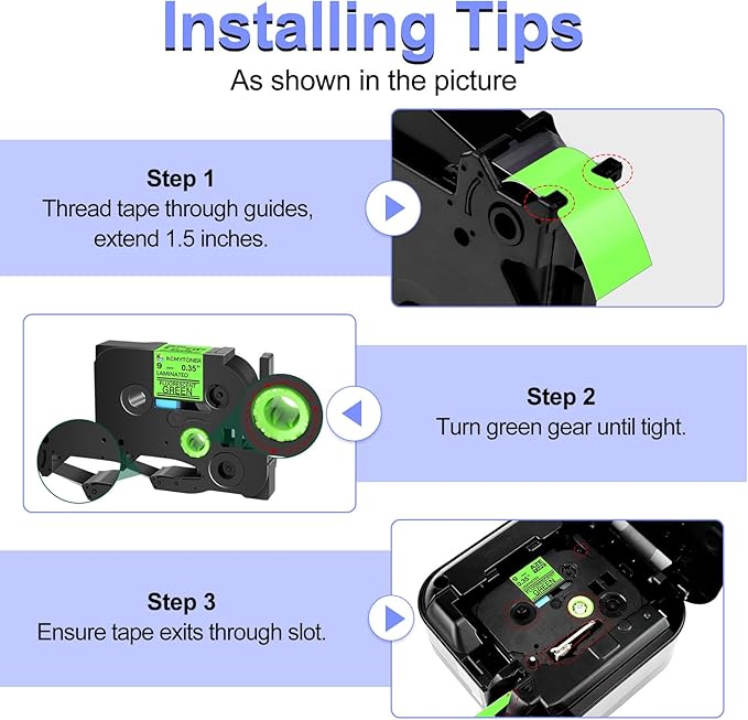 2 Pack Compatible for Ptouch TZe-D21 TZ-D21 TZe TZ Label Tape 9mm 0.35'' Laminated Black on Fluo Green Tape Label Maker Tape for PT-9700PC PT-1880 PT-1230PC PT-1280 PT-1800 PT-1830