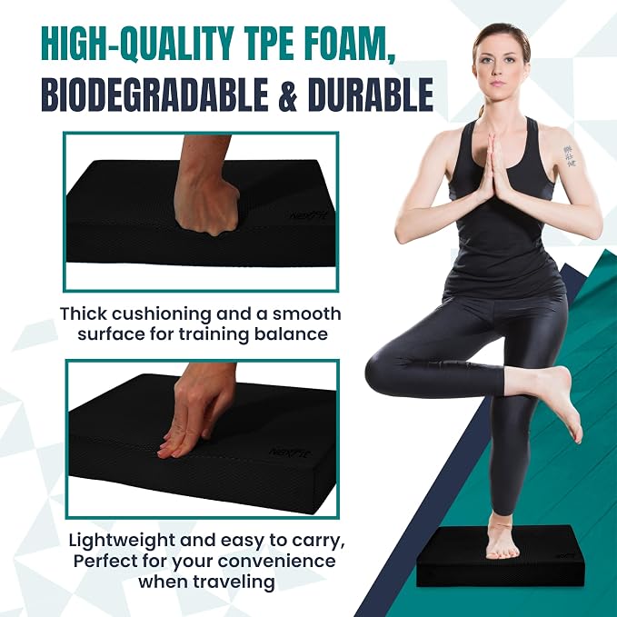 High-Density Balance Pad - Durable TPE Foam Balance Pad Physical Therapy, Foam Exercise Pad with Non-Slip Surface, Lightweight for Home & Gym Workouts, Core Strength & Balance Enhancement
