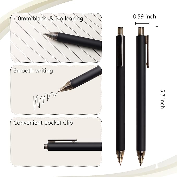 CRYLLIS Pens Bulk, 100Pack Black Pens,Black Ink Ballpoint Pens for Smooth Writing,No Smear,Office Supplies,Back to School Gifts,School Teacher,1.0mm