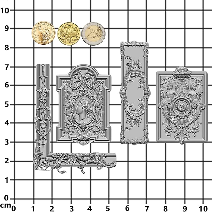 Art Mold for Polyclay Air Dry Clay Plaster, Frame and Plaque