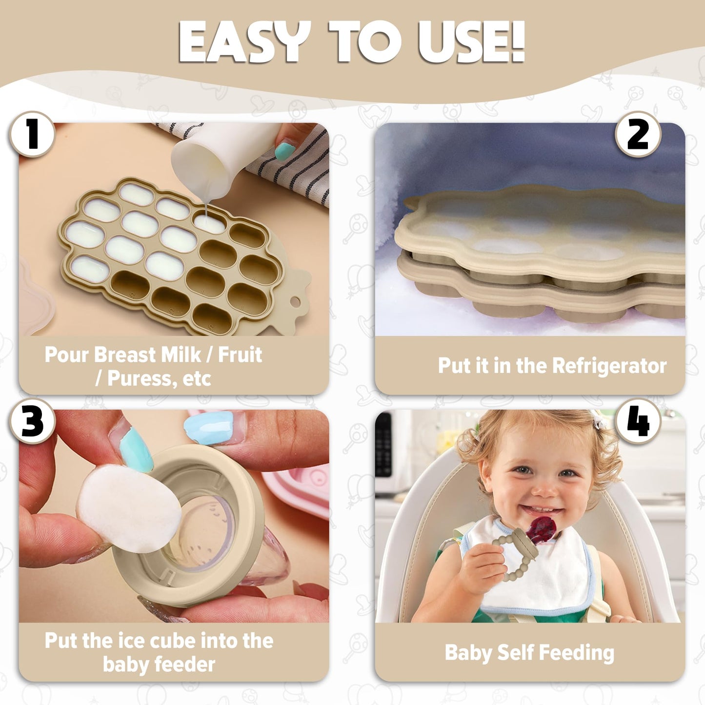 O'doe Baby Weaning Set – 15 Pcs Silicone Baby Feeding Set with Suction Plate, Bowl, Bib, Sippy Cup, Fruit Feeder & Freezer Tray – Baby Plates and Bowls Set for 3M+ | BPA-Free Baby Dishes & Utensils