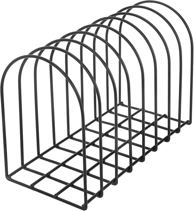 MyGift Large Desktop Document Holder, Black Metal Wire File Folder Organizer Rack with 8-Slots and Arch Design
