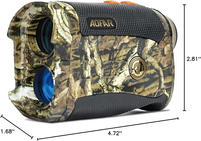 AOFAR HX-1200T Range Finder for Hunting Archery, 1200 Yards with Angle and Horizontal Distance, Shooting Wild Waterproof Coma Rangefinder, 6X 25mm, Range and Bow Mode, Free Battery Gift Package