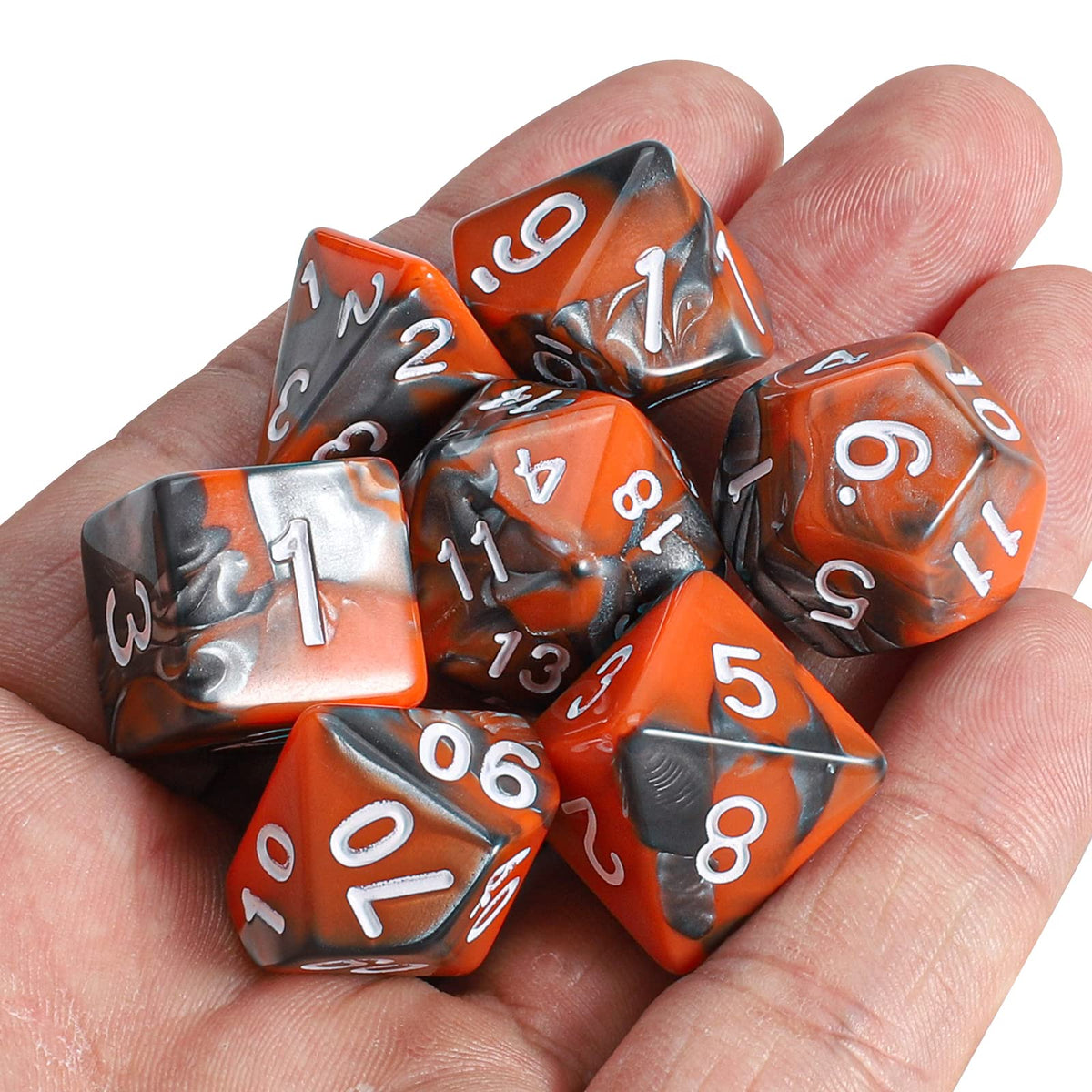 CiaraQ DND Polyhedral Dice Set with a Black Dice Bag for D&D RPG MTG Role Playing Table Games