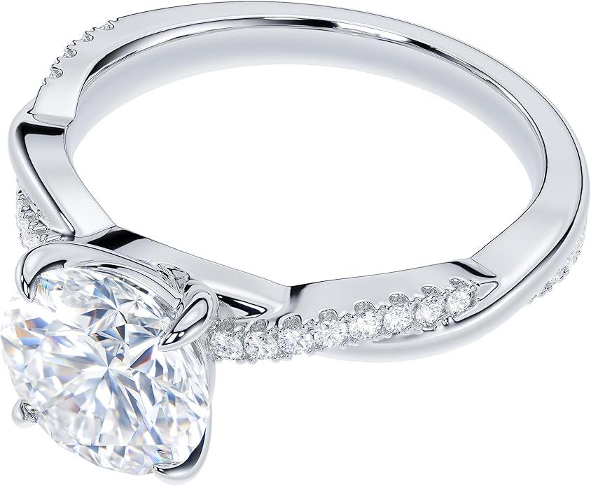 THELANDA Sterling Silver 4-Prong Petite Twisted Vine 2.0 CT Genuine Moissanite Engagement Ring Promise Bridal Ring