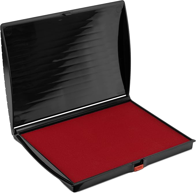 Large Premium Crimson Red Ink Stamp Pad - 5" by 7" - Quality Felt Pad