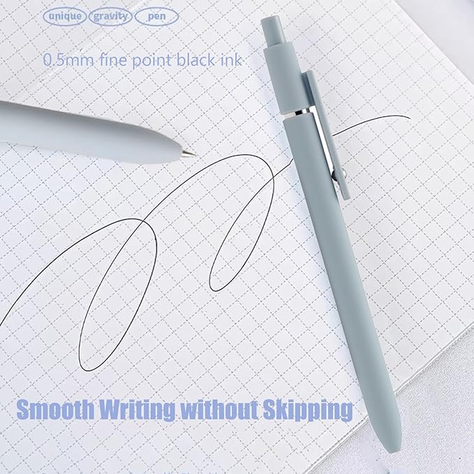 10Pcs Gel Pens, 0.5mm Black Ink Pens Retractable Fine Point Smooth Writing, Aesthetic Office School Supplies, Desk Accessories Nursing Pen for Journaling Note Taking, Gifts for Women Men (Morandi B)