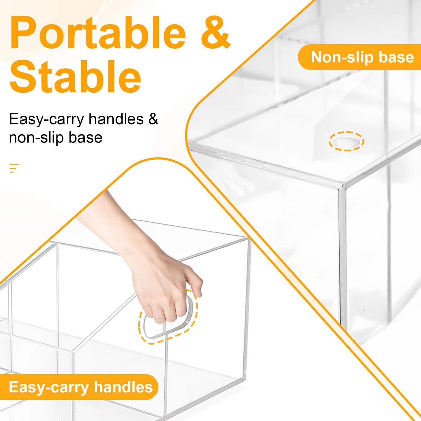 Truxwal Acrylic Paper Plate Organizer and Dispenser – 6 Compartment Plate and Utensil Caddy for Plates, Cups, Napkins and Cutlery, Ideal for Kitchen, Parties, Picnics, Weddings, and Outdoor Events