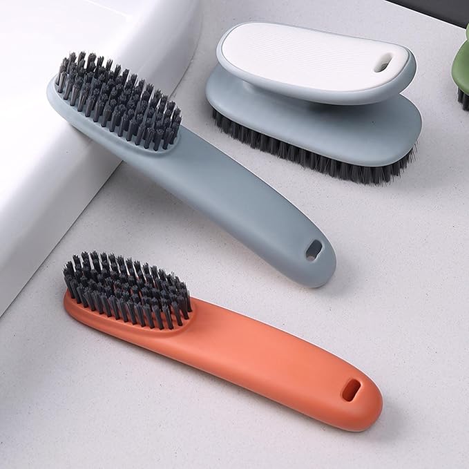 Household Small Scrub Brushes Laundry Cleaning Board Brush Easy Grip Shoe Brush Soft Bristle Brush Household Cleaning Clothes Shoes Scrubbing Cleaning Supplies for Stains 2 Pack