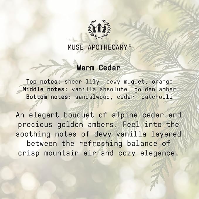Muse Apothecary Flush Ritual - Botanical Collection - Aromatic & Refreshing Toilet Spray, Use Before You Go, Infused with Natural Aromatherapy Essential Oils - 8 oz, Warm Cedar