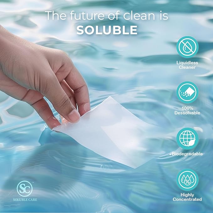 Dissolvable Toilet Bowl Cleaner Sheets (No Bottles, Easy Clean, Quick-Dissolving, Mess-Free, Septic-Safe Cleaning for Home & Office) – 40 Sheets, Pine Scent