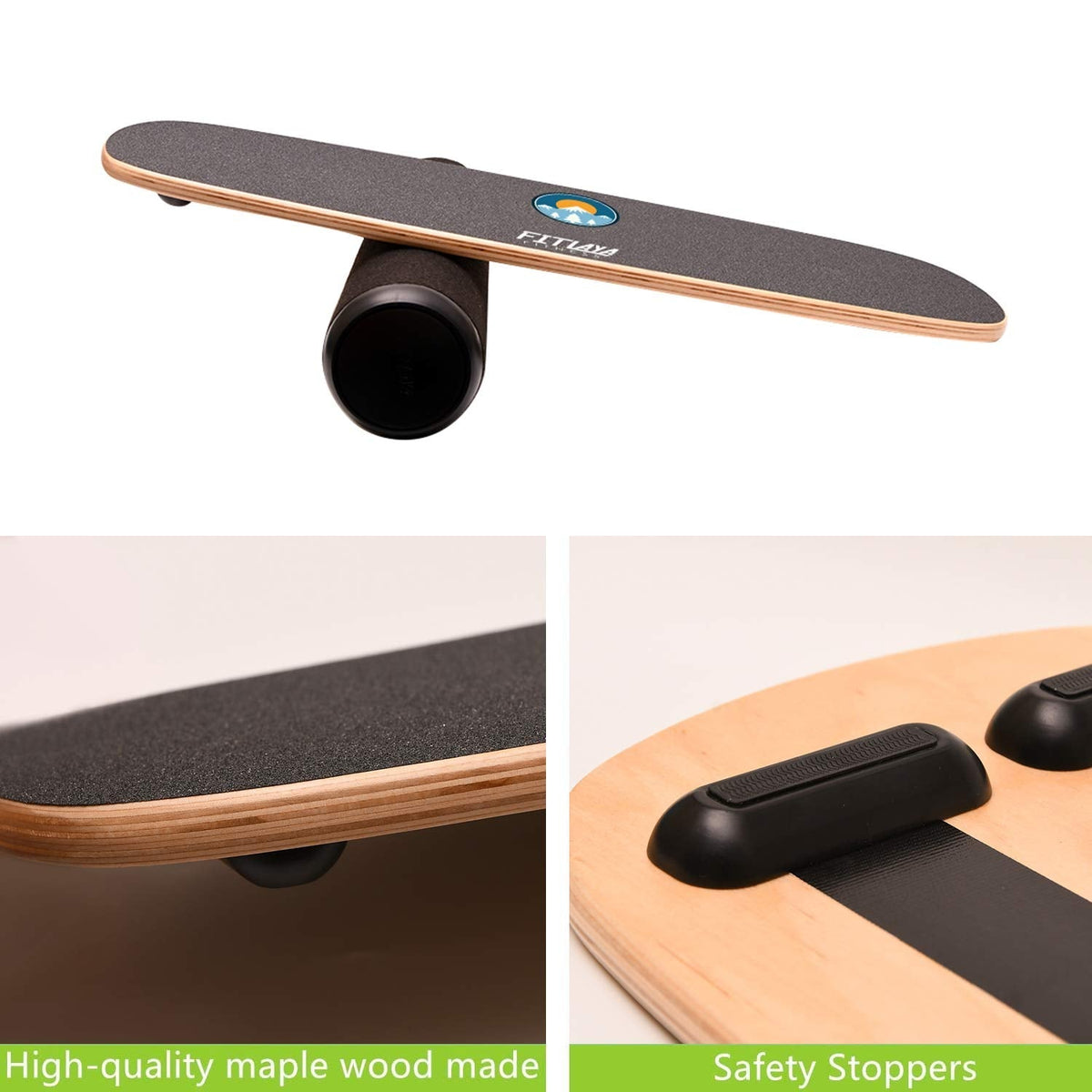 Fitlaya Fitness Balance Board Trainer Wooden Training Equipment for Fitness Workout, Hockey‎, Skateboarding, Surfing and Snowboarding (SUN & SNOWMOUNT)
