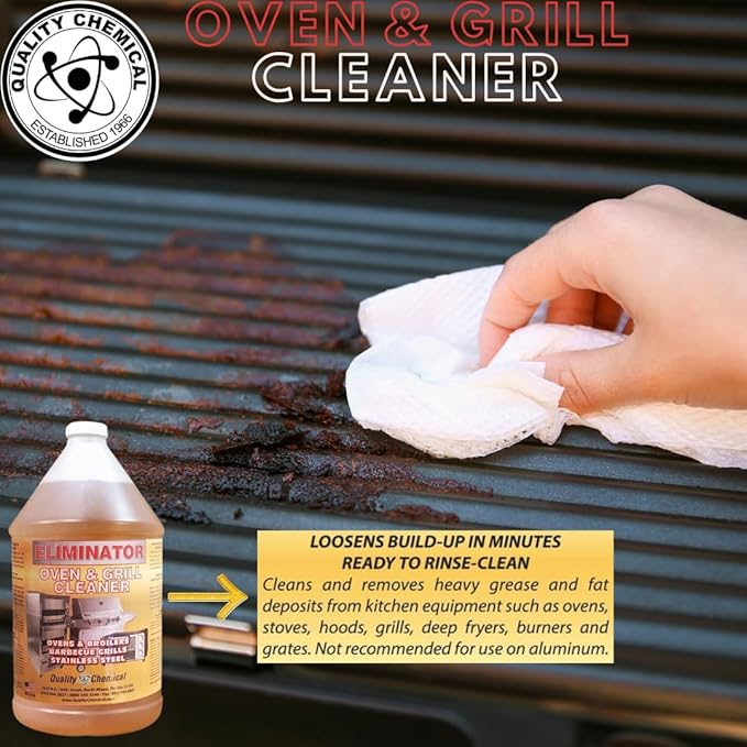 Quality Chemical Oven Cleaner & Grill Cleaner - Heavy-Duty/Fast Acting & Easy to Use/Degreaser/Heavy Duty Oven Cleaner/Best Oven Cleaner/Made in USA - 128 oz (Pack of 2)