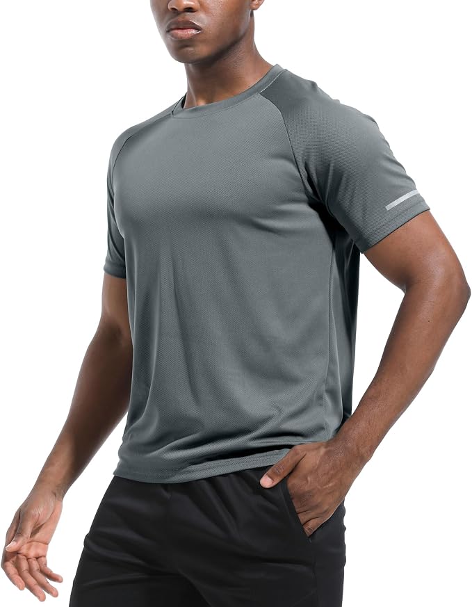 Boyzn 1, 3, 5 or 7 Pack Men's Workout Running Shirts, Dry Fit Moisture Wicking T-Shirt, Gym Athletic Short Sleeve Tee Shirts