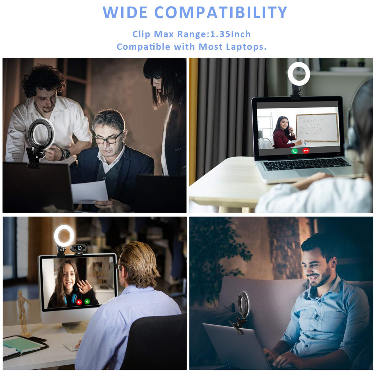 Cyezcor Video Conference Lighting Kit, Ring Light for Monitor Clip On,for Remote Working, Distance Learning,Zoom Call, Self Broadcasting and Live Streaming, Computer Laptop Video Conferencing