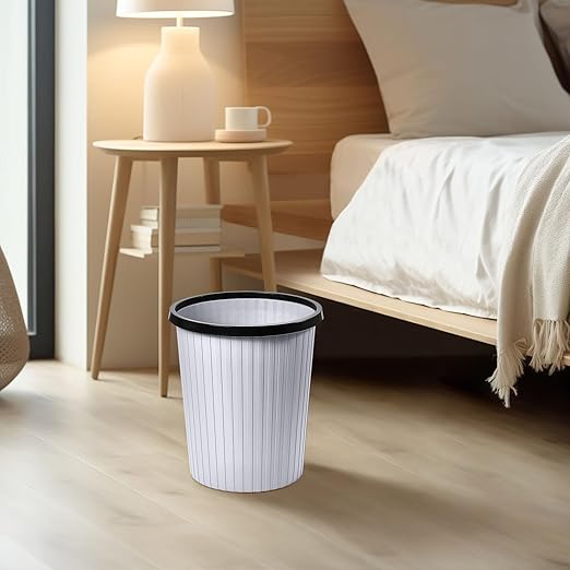 ZXJ Plastic Trash Can - 2 Gallon - White - Laundry Room,Bathroom,Kitchen,Office,Dormitory,Camping,Kids Room