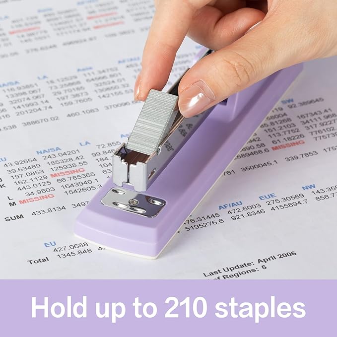 Deli Stapler, Desktop Stapler, 2 Pack, Office Stapler, 25 Sheet Capacity, Includes 2000 Staples and 2 Staple Removers, 2 Pack,Purple