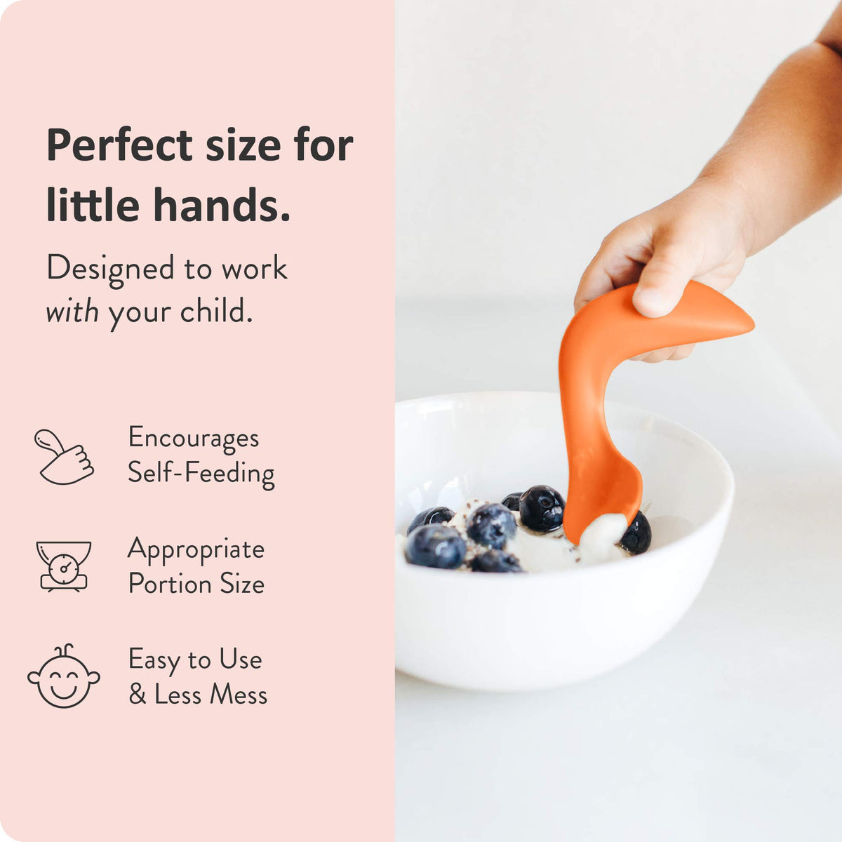 Right-Handed Curved Baby Spoons First Stage Infant Baby Led Weaning Soft-Tip Easy on Gums Training Teething Spoon Self Feeding Toddler Food Utensils