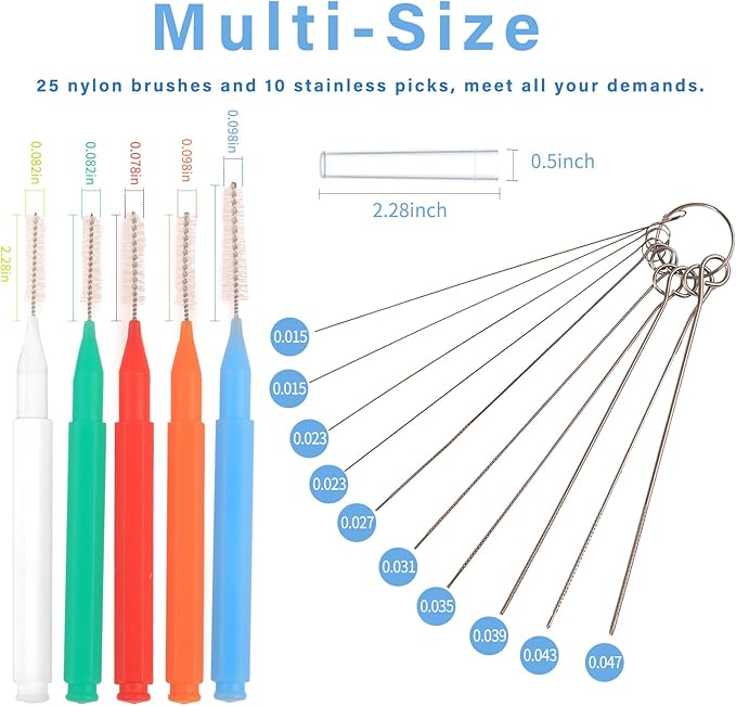 30 Pcs Shower Head Cleaner Tool with Shower Head Cleaning Brushes & Showerhead Cleaner Picks - Unclogs Clogged Nozzles, Removes Hard Water Deposits & Small Gaps | Durable Bristle Design