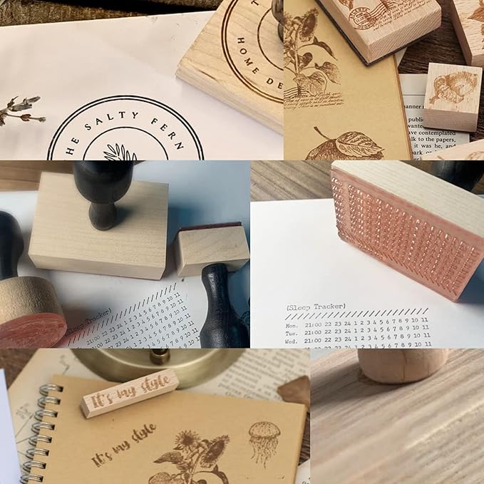 Custom Stamp with Logo Text - Personalized Rubber Stamp with Handle - Address Stamps for Business or Crafting - Rectangle 1"x4"