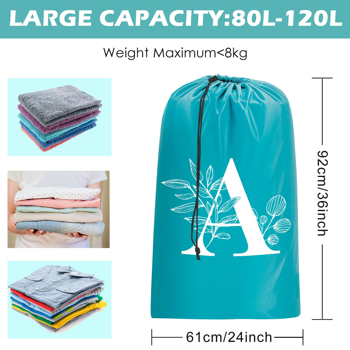 Sylfairy 2 Pack Extra Large Travel Laundry Bag, Dirty Clothes Organizer with Drawstring,Heavy Duty Travel Laundry Bags