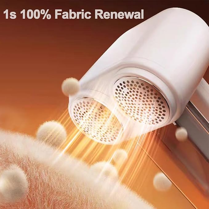 Dual-Head Fabric Shaver, Rechargeable Electric Lint Remover, 3-Speed Lint Shaver & 165ml Large Capacity Dust Box, Fuzz Remover for Wool, Coat, Couch, Furniture