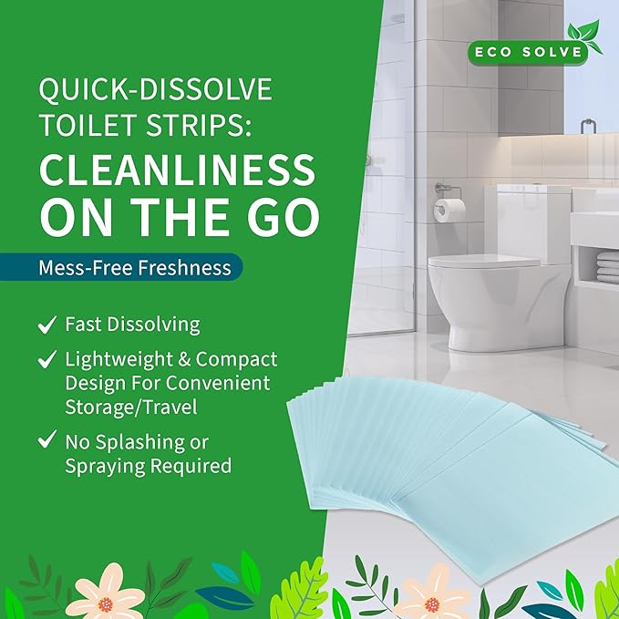 Toilet Bowl Cleaner Strips, Eco-friendly, Non-toxic, Septic Safe, Removes Odors & Stains, Plastic-free, Natural Toilet Bowl Cleaner for Quick and Easy Cleaning, Toilet Fresheners (180 count)