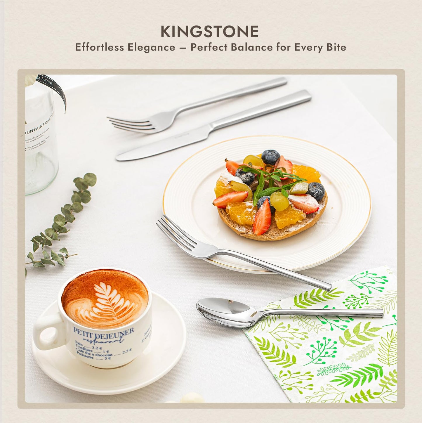KINGSTONE Dinner Forks Set, 16-Piece Silverware Flatware Cutlery Dessert Forks (8.3-Inch), Forged Food-Grade Stainless Steel, Mirror Finish & Dishwasher Safe, Use for Kitchen, Home, Wedding, Party