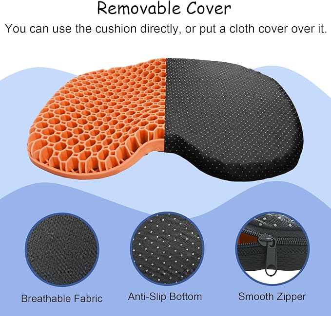 NEW-Vi Anti-Slip Kayak Seat Cushion - Waterproof Thicken Gel Boat Kayak Canoe Rowing Stadium Pad for Sit in Kayak Chair Kayak Accessories Equipment Gear for Fishing Kayak