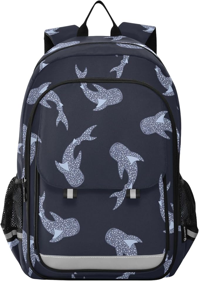 Fisyme Sea Whale Sharks School Backpack Laptop Backpack Bags Bookbag Travel Casual Computer Notebooks Daypack