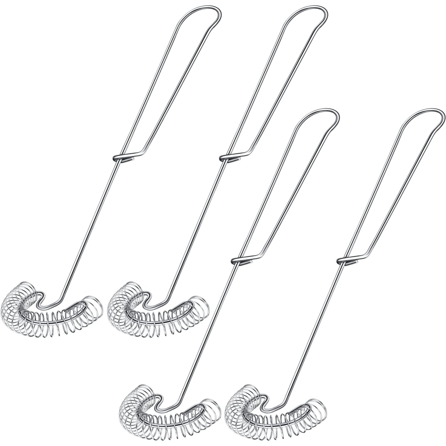 Patelai 4 Pieces Stainless Steel Egg Flat Whisk Wire Coil Scandinavian Sauce Whisk for Gravy Roux Deglazing Dishwasher Safe Kitchen Tool,2.7 x 10.3 in