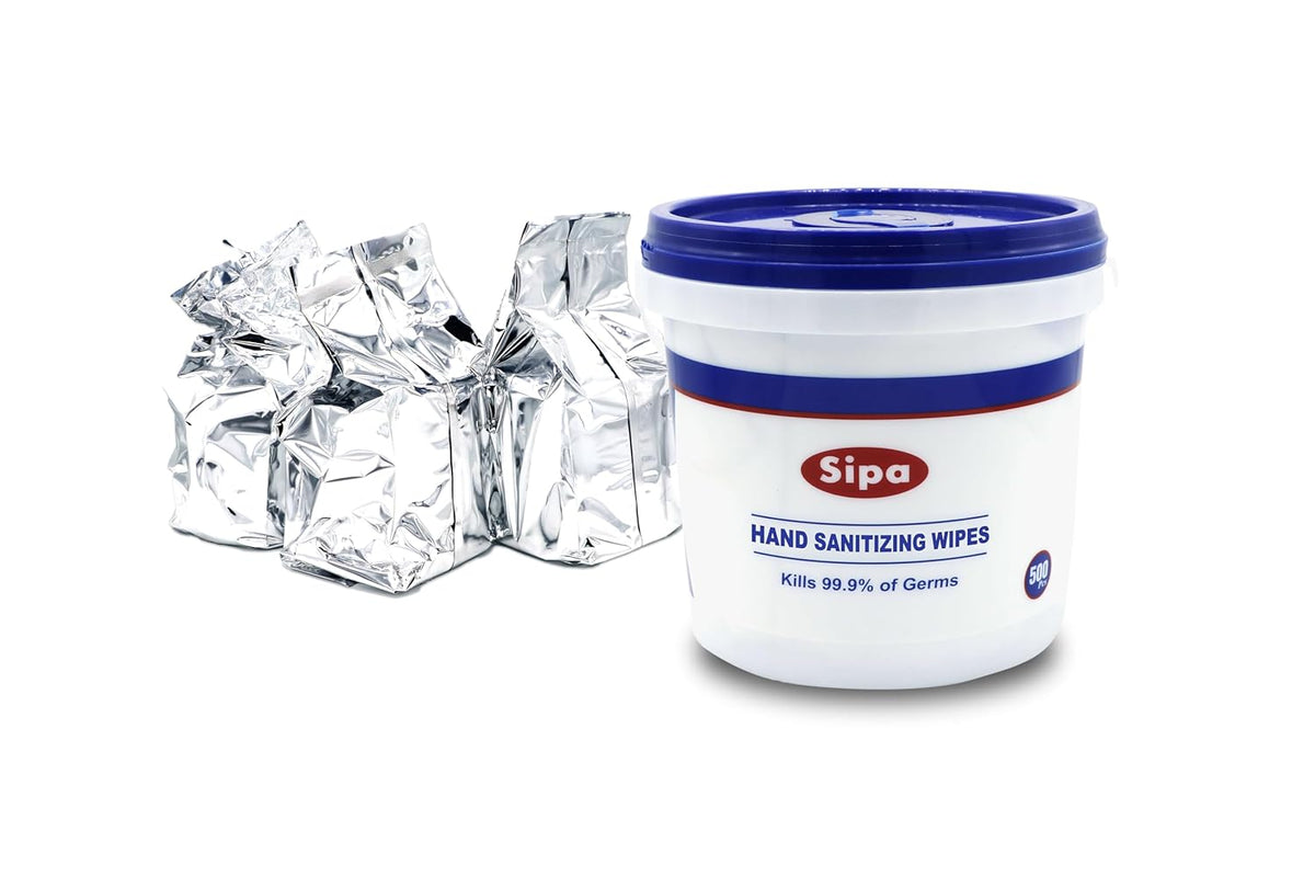 SIPA Hand Sanitizing Wipes 500 WIPES/BUCKET will Refills (1 BUCKET 3 REFILLS)