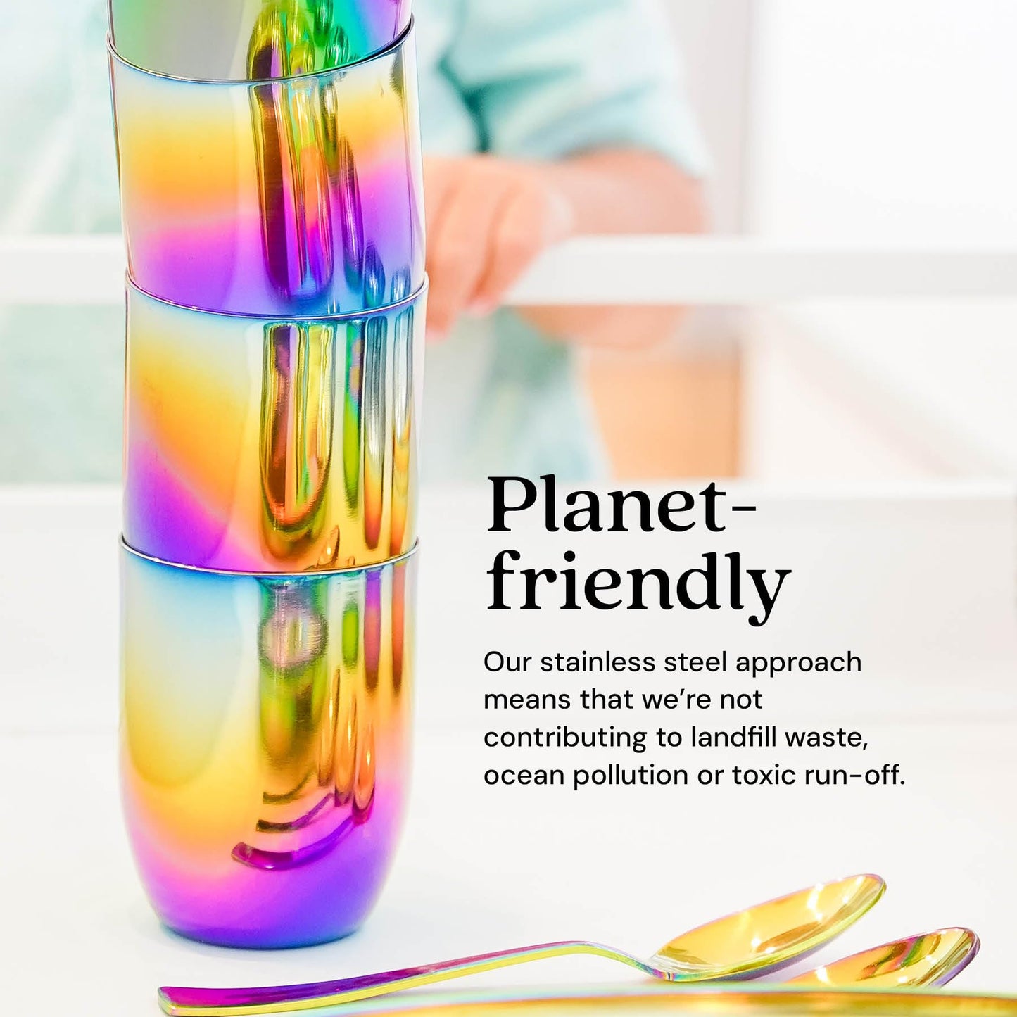 Ahimsa Stainless Steel Kids Cup, Pediatrician Designed, Colorful Toddler Cups for Open Cup Training, 8oz, 100% BPA Free & Dishwasher Safe, Single Rainbow (Rainbow / 1 Cup, 8 oz)