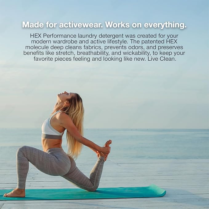HEX Performance Laundry Packs, Unscented, 75ct - Designed for Activewear, Eco-Friendly