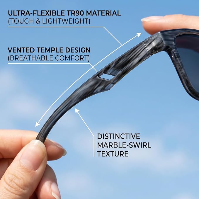 Missfive 2-Pack Mens Snazzy Bifocal Sunglasses with Readers Built-in, Rugged TR90 Lightweight Vented Temples, Dark Outdoor Reading Glasses UV400 Sun Protection for Driving/Travelling, 3.0x